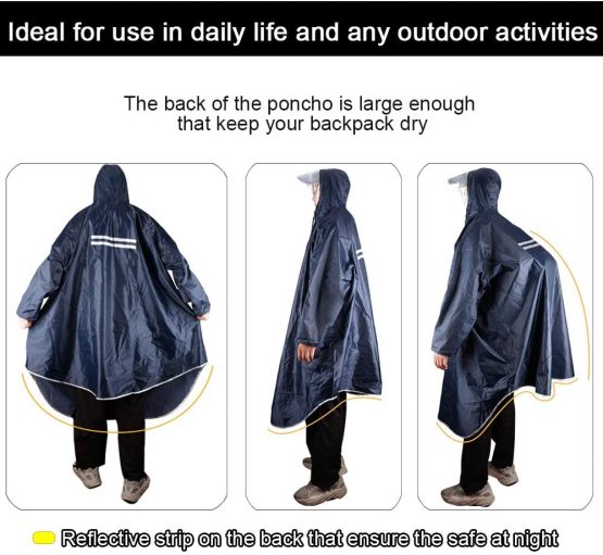 MAGARROW Outdoor Rain Poncho Waterproof Reflective Raincoat Poncho for Men Women Adult Outdoor Cycling Camping Hiking - Image 4