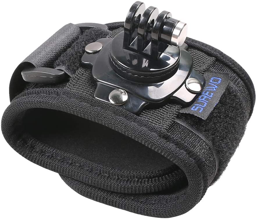 SUREWO Wrist Strap Mount Compatible with GoPro Hero 13/12/11/10/9/8/7/(2018/6/5 Black,DJI Osmo Action 5 Pro/4/3,Insta360 ONE R,APEMAN/Crosstour/AKASO/Campark and More