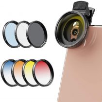 Apexel Phones Camera Lens Filter Kits-52MM Graduated Color Filter(Blue,Yellow,Orange,Red) CPL,ND32 and Star filters for Nikon Canon Gopro iPhone and all phone