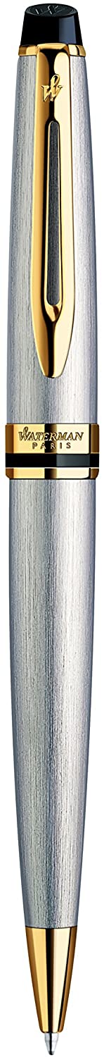 Waterman Expert Ballpoint Pen, Stainless Steel | Gold Attributes - Image 2