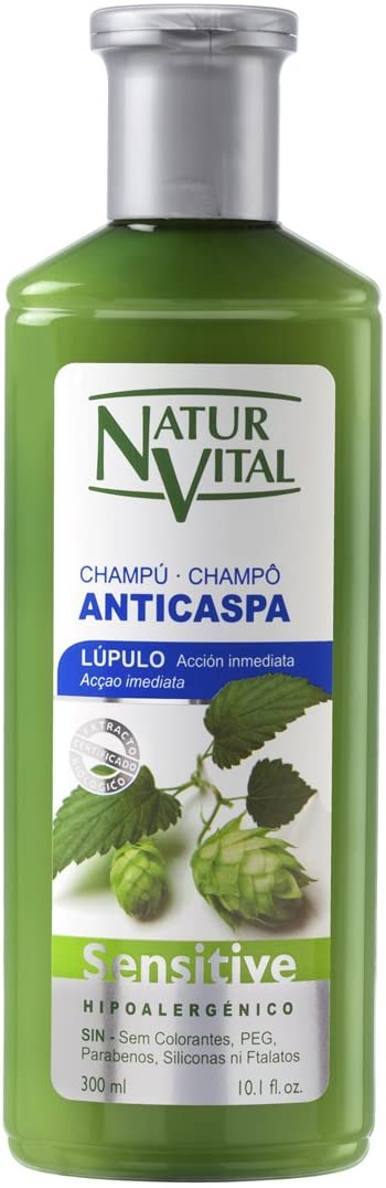 Naturaleza y Vida Shampoo Sensitive Anti-Dandruff - 300 ml, Verde, 300 ml (Pack of 1)