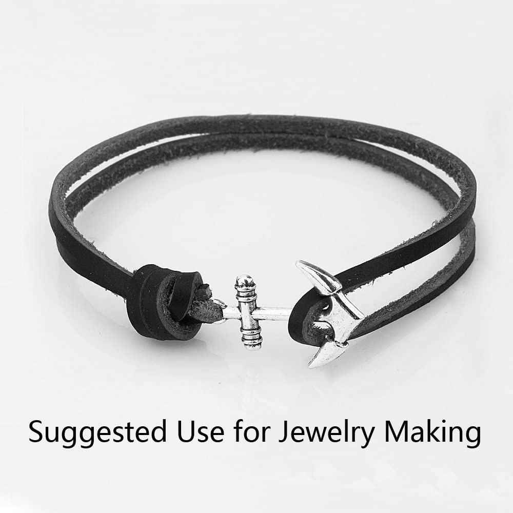 LolliBeads (TM) 3mm Flat Genuine Leather Cord Braiding String Black (5 Yards), Flat Black_3mm_5m, 3mm 5yard - Image 3