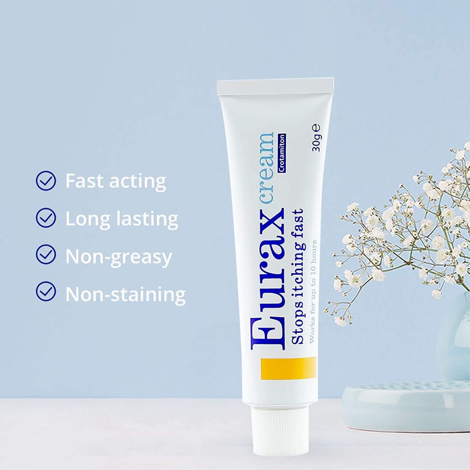 Eurax Itch Relief Cream, Hydrating Relief from Itchy & Irritated Skin, Alleviates Itching from Rashes, Eczema - Image 3