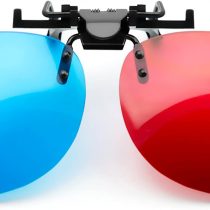 PRECORN 3D Glasses red blue Clip-On for Wearers of glasses Red/Cyan (3D-Anaglyph glasses) PC-Games