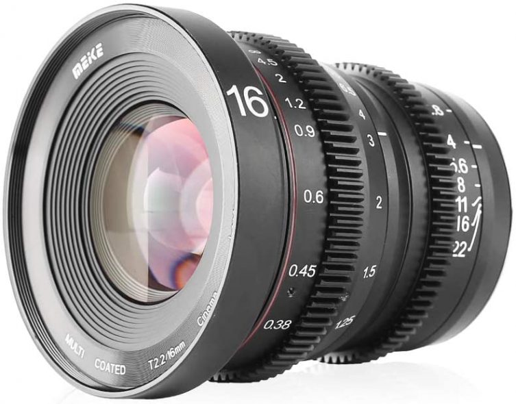 Meike 16mm T2.2 Manual Focus Wide Angle Fixed Prime Cinema Lens for M43