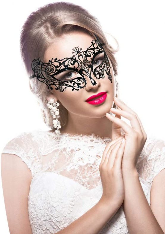 Thmyo Halloween Mask Mask Laser Cut Metal Women's Masquerade Mask Venetian Mask (Black+champagne) - Image 3