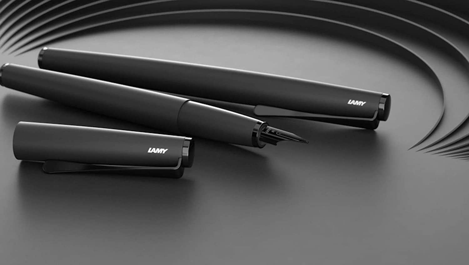 Lamy studio lx-all-black fountain pen, universal fountain pen in elegant all-metal housing - Image 2