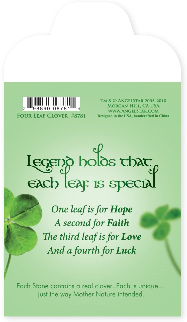 Angelstar Shamrock Stone with Natural Clover, Multi-Colour, 13 x 13 x 3 cm - Image 4
