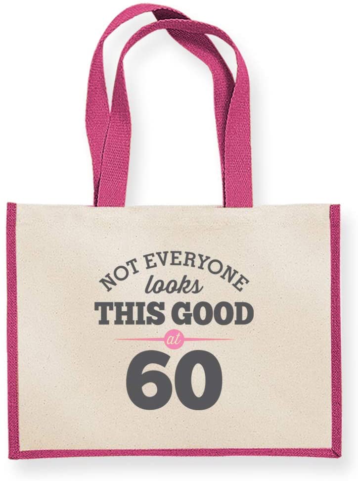 D Design Invent Print! 60th Birthday Gift Bag Keepsake Funny Gift for Women Novelty Ladies Gifts Female Birthday Shopping Bag Tote Bag Gift Idea (Fuchsia) - Image 2