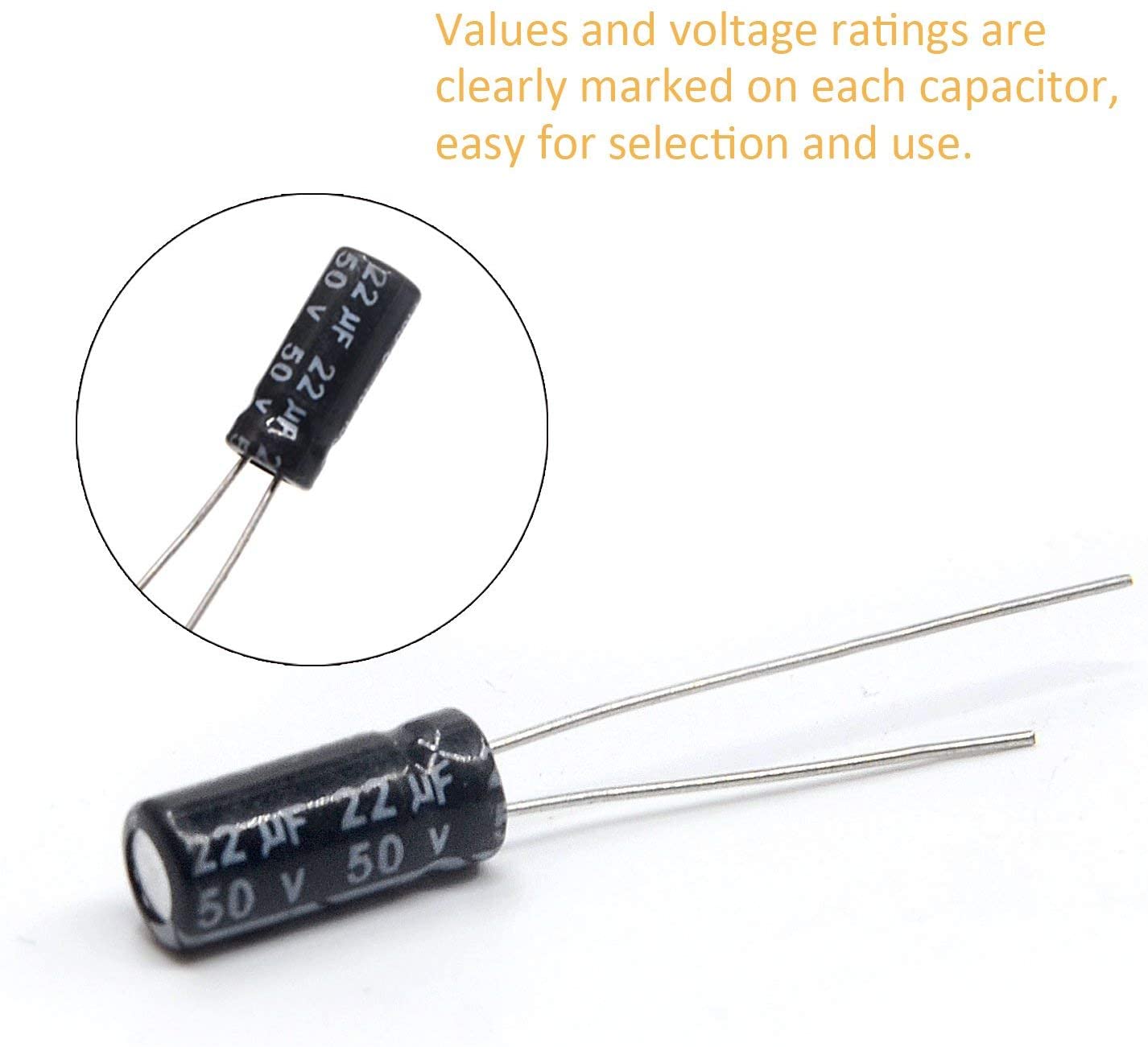 ARCELI 300pcs 15Value Electrolytic Capacitor Range 0.1uF to 470uF Capacitor Assortment Kit - Image 4