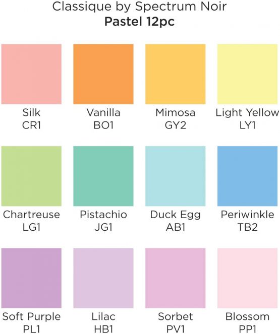 Crafter's Companion Spectrum Noir Classique Blend Twin Tip Blendable Alcohol Based Marker Set with Japanese Nibs-Pack of 12-Perfect for Colouring, Drawing & Illustration (Pastel Pack), One Size - Image 4