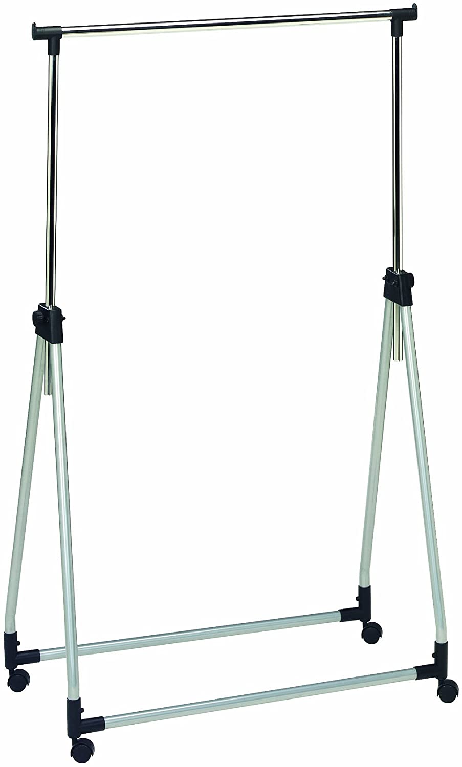 HAKU Mobel Wardrobe Alu, Steel - Size: W 89 cm X H 100-165 cm X D 47 cm, Style: Modern, 100 - 165 x 89 x 47 cm