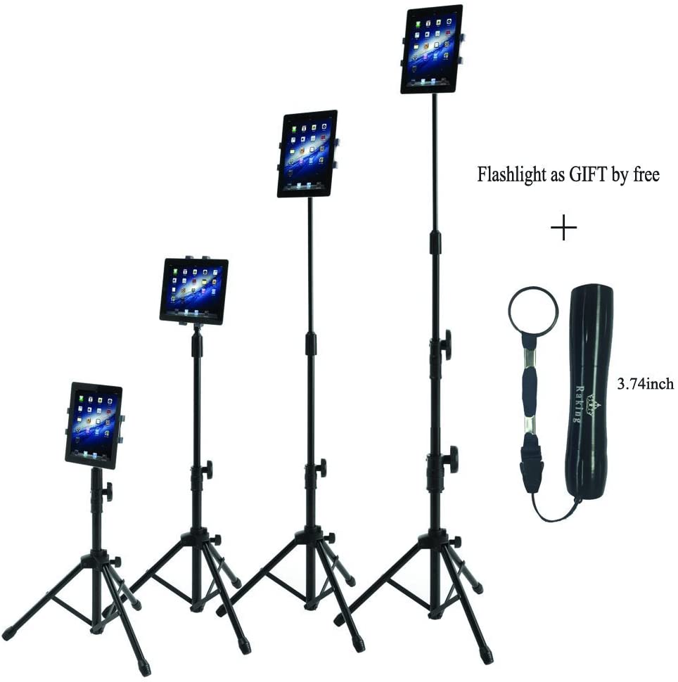 Ipad Floor Stand Height Adjustable from 30 to 60 Inch Tablet Tripod Stand For Ipad ,Ipad Mini and Most Tablets within 7-10 Inch