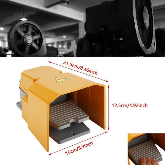 250V 10A Footswitch,Foot Pedal On/Off Switch with Guard - Aluminum Alloy Oil Resistant Corrosion-resistant - used for machine tools and many other equipment - Image 4