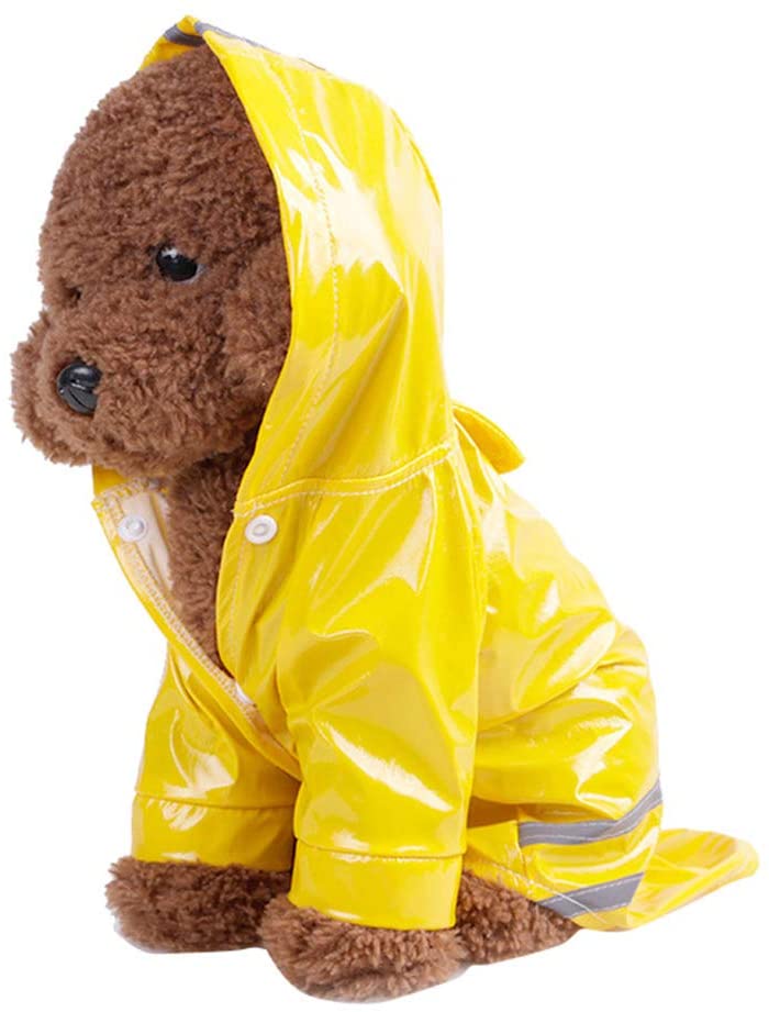 Outdoor Puppy Pet Rain Coat with Hood Waterproof Jackets PU Reflective Raincoat for Dogs Cats Apparel Clothes - Image 2