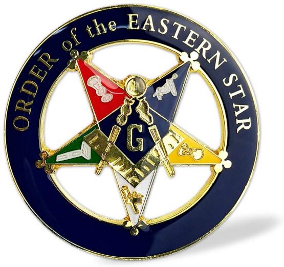 AtSKnSK Order of the Eastern Star Round Freemason Masonic Auto Emblem