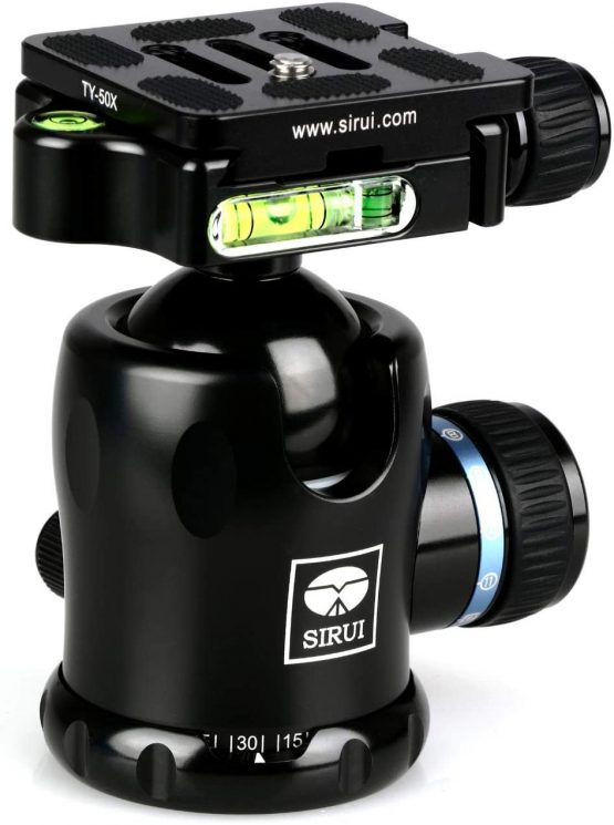 SIRUI K-20X Aluminium Tripod Ball Head 360° Rotating Panoramic Ballhead with TY-50X Arca Swiss Quick Release Plate and Bubble Level for Tripod Monopod DSLR Camera Load Capacity up to 25KG