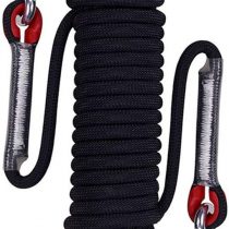 Wolike 10，20 Meters Length Professional Climbing Rope Rappelling Abseiling Rope Outdoor Excursions Accessories 12mm Diameter 12KN Escape High Resistance Rope With Two Carabiners