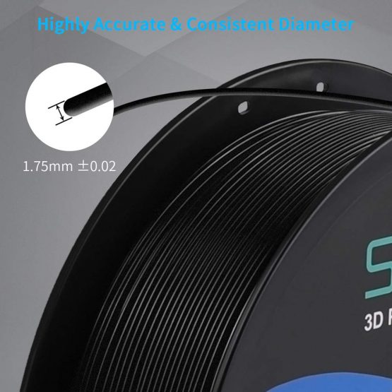 SUNLU Carbon Fiber PLA filament 1kg 1.75mm 3D Printer Filament, Dimensional Accuracy +/- 0.02 mm, 1kg Spool, 1.75 mm, Carbon Fiber Black - Image 4