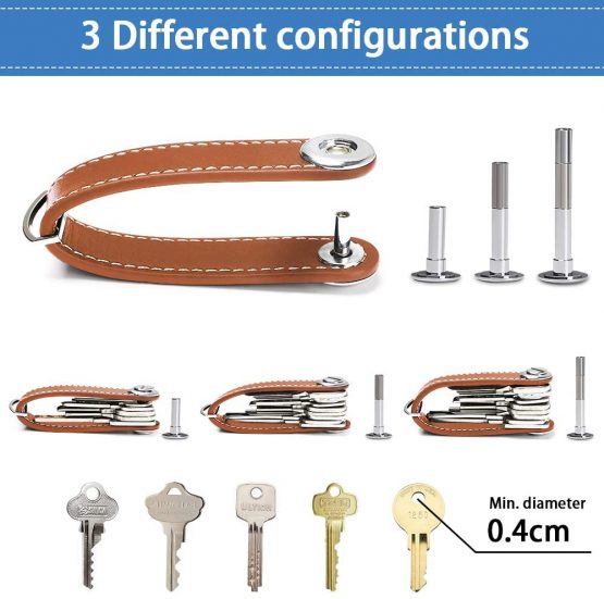 flintronic Key Organizer | Genuine Leather Keychain| Pocket Smart Key Holder with Gift Box Stylish, Functional & Practical (Holds 7-9 Multiple Keys) - Image 3