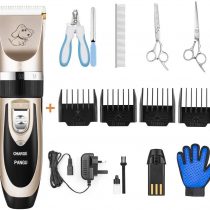 PANGU Dog Clippers Professional Pet Grooming Kit Low Noise, Rechargeable Pet Shaver Cordless Silent Dog Hair Trimmer with scissors comb Best Hair Clipper for Dogs Cats pets