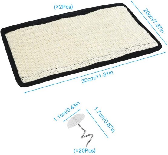 Cat Scratcher, Furpaw 2pcs Cat Scratching Pads for Sofa Protector, Natural Sisal Mat Furniture Protector for Repellent Clawing Couch Guard, Pet Scratch Mat Sofa Shield Accessories - 20x30CM - Image 2