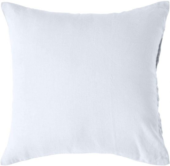 HOMESCAPES Luxury Soft European Linen Pillowcase Plain White Continental Textured Natural French Flax Fibre Linen & Pure 100% Cotton Blend Standard Pillowcase, Square 40 x 40 cm Pillowcase - Image 2