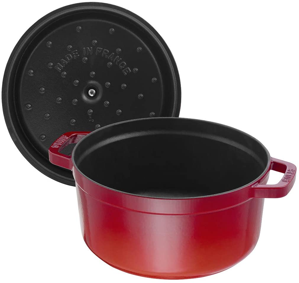 STAUB Cast Iron Roaster/Cocotte, Round, 22 cm, 2.6 L, Cherry Red, 22cm - Image 3