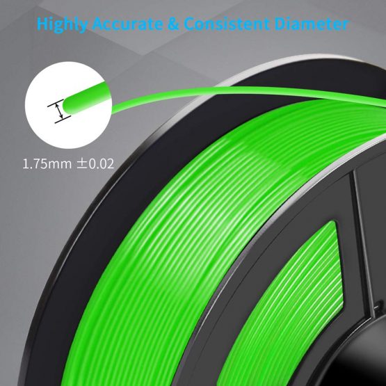 PETG 3D Printer Filament 1.75mm, SUNLU PETG Filament, Strong 3D Filament, Dimensional Accuracy +/- 0.02 mm, 1 kg Spool, Green - Image 4