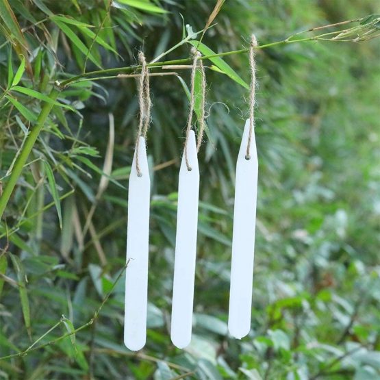 KINGLAKE 100 Pcs Plastic Plant Labels Markers 15.2CM White Tree Tags Garden Seed Label with hole - Image 4