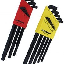 Bondhus 20599 0.050 - 3/8-Inch and 1.5 - 10mm Stubby Ball End Hex Key Double Pack