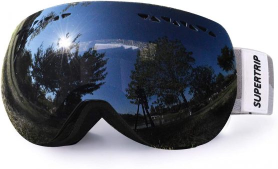 Supertrip Ski Goggles Over Glasses UV400 Anti-fog Skiing / Snowboard Goggles for Men & Women Professional Snowmobile Skate Goggles