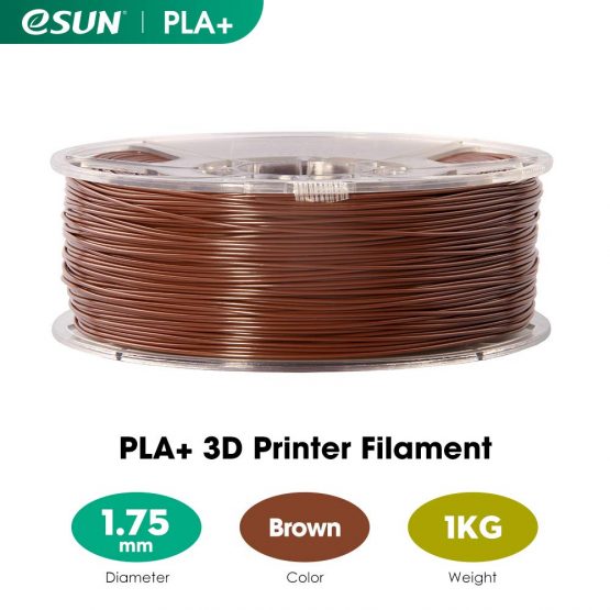 eSUN PLA+ Filament 1.75mm, 3D Printer Filament PLA Plus, Dimensional Accuracy +/- 0.03mm, 1KG Spool (2.2 LBS) 3D Printing Filament for 3D Printers, Brown - Image 2