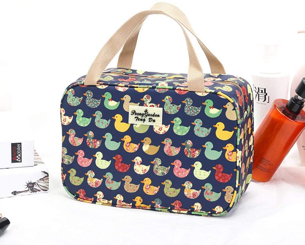 wordmouk Toiletry Bag Large Portable Waterproof Cosmetic Shaving Bag Travel Hanging Make up Wash Bags Makeup Organizer Toiletries Bathroom Storage Case for Women Girls Ladies Household (Color Duck) - Image 4