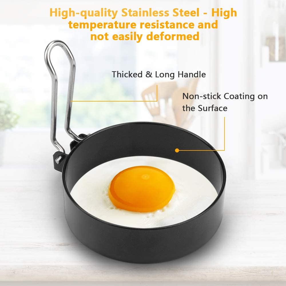 yidenguk Stainless Steel Egg Rings, 4Pcs NonStick Egg Rings with