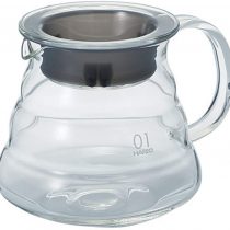 Hario V60 Range Server | Glass Portable Heat Resistant Coffee Pot & Serving Jug with Handle, Clear, 360ml