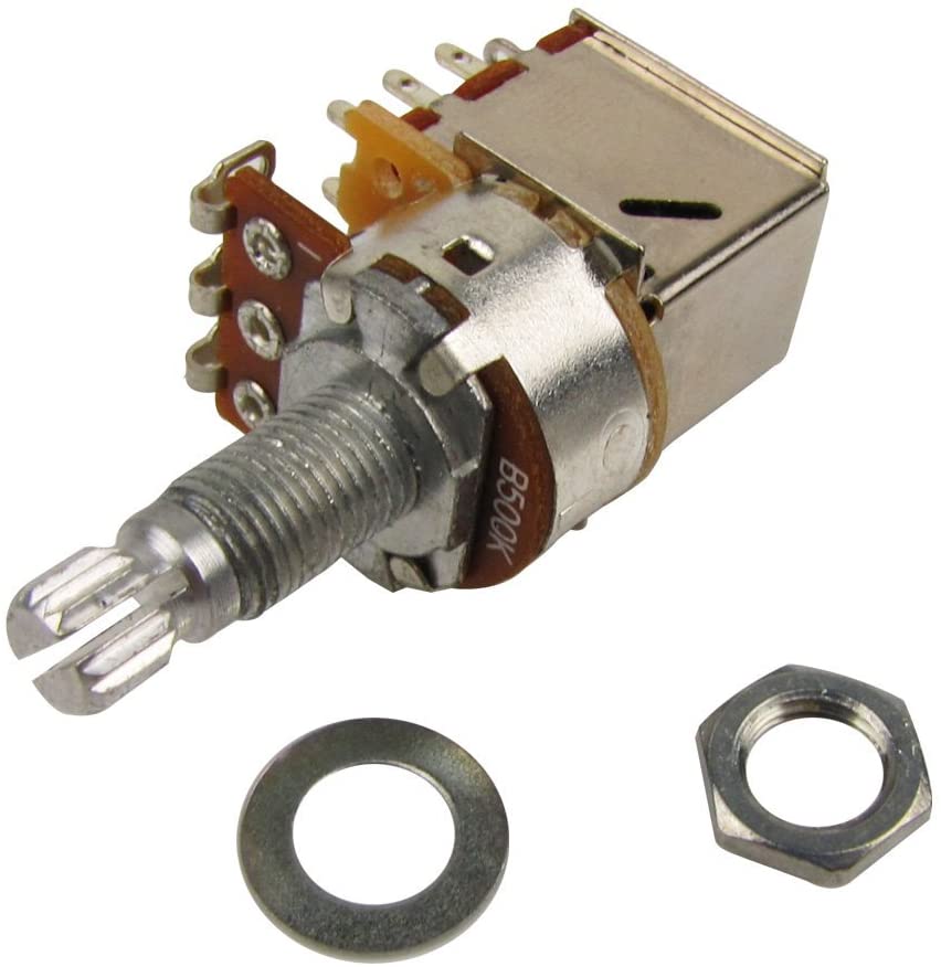 Musiclily B500K Metric Coarse 18-Spline Split Shaft Pots Push/Pull Linear Taper Potentiometers for Electric Guitar Bass (Set of 2) - Image 4