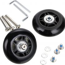 SUMNACON 2Pcs 75x24mm Luggage Suitcase Replacement Wheels, Rubber Swivel Caster Wheels Bearings Repair Kits