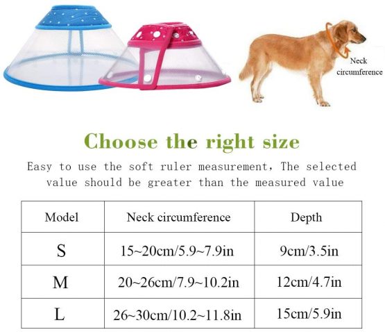 Andiker Pet Cone Recovery Dog Cone Adjustable Collar, Protect the Neck Surgery Recovery, Designed for Cats and Puppies (S, blue) - Image 4