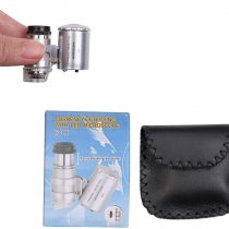 60X Mini Metal Microscope Pocket Magnifier with LED Light Small Portable Loupe Magnifying Glass with UV Light Best for Jewellery Diamond Collectibles Art Crafts Stamp Adjustable Lamp