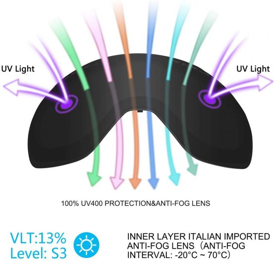 Supertrip Ski Goggles Over Glasses UV400 Anti-fog Skiing / Snowboard Goggles for Men & Women Professional Snowmobile Skate Goggles - Image 2