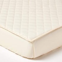 HOMESCAPES Organic Single Fitted Mattress Protector 300 Thread Count Luxury Quilted Deep Protector 100% Egyptian Cotton 200 GSM Anti Dust Mite & Anti Allergen Superior Percale Excellent for Summers