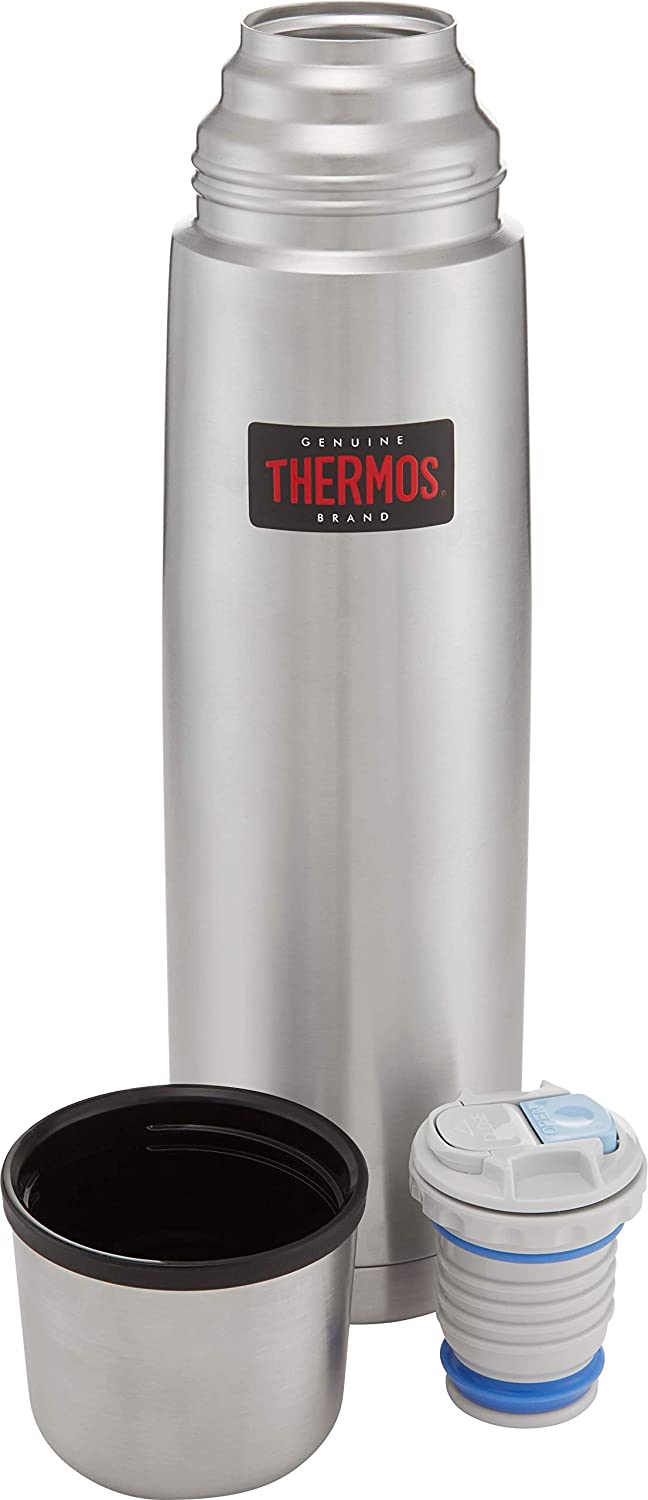 Thermos, Light and Compact Flask, Stainless Steel (1L), Premium Leak Proof Insulated Tea & Coffee Flask for Hot & Cold Drinks - Image 2