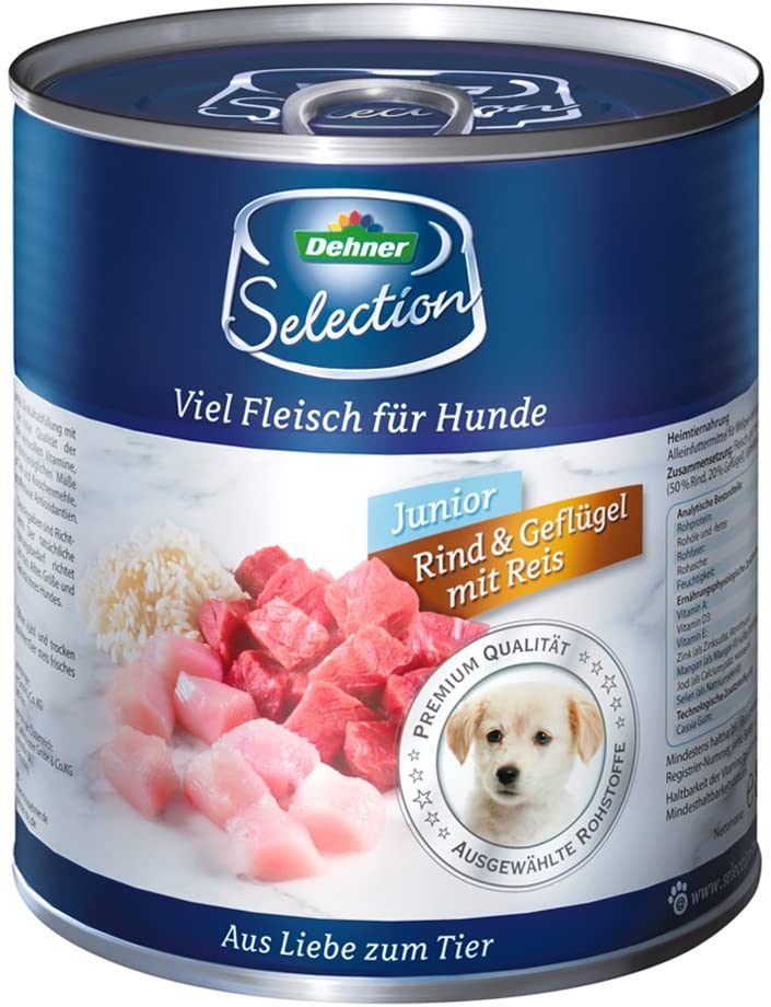 Dehner Premium Dog Food Junior Beef, Poultry and Potato, 6 x 800 g (4.8 kg), 4.8 kg (Pack of 1) - Image 2