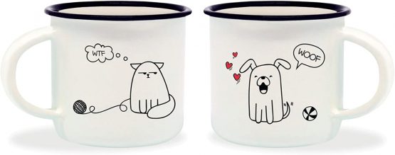 LEGAMI Links Coffee Cups, Multi-Colour, 5.5 x 5.5 x 5 cm Dog & Cat 5.5x5.5x5 cm multi-coloured