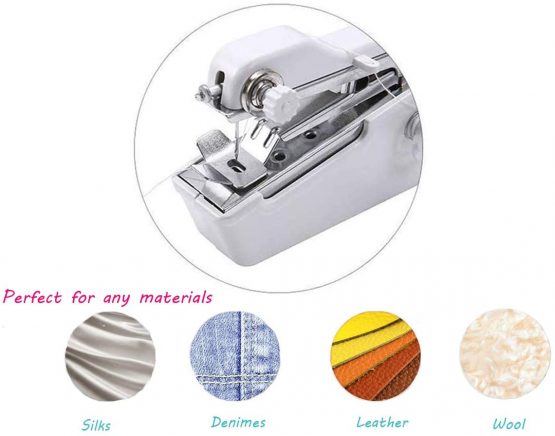 Mini Portable Sewing Machine with 8 Pcs Bobbins,MSDADA Handheld Sewing Machine Electric Stitch Household Tool for Kids Clothing,Fabric, Home Travel Use, Gift for Kids&Adult - Image 4