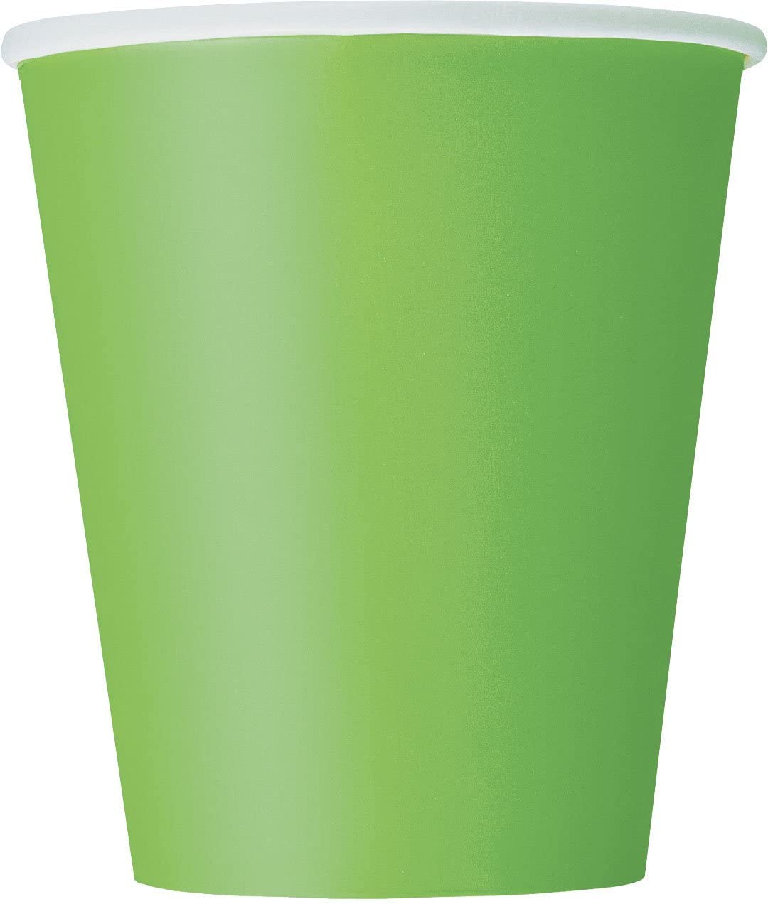 Vibrant Lime Green Solid Paper Cups (9oz) 8 Count - Vibrant, Eco-Friendly Disposable Drinkware for Parties and Events