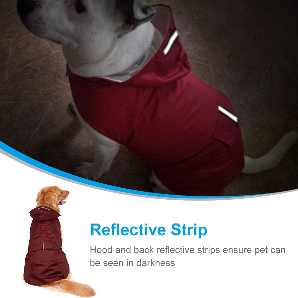Zellar Dog Raincoat with Hood, Collar Hole - Image 3