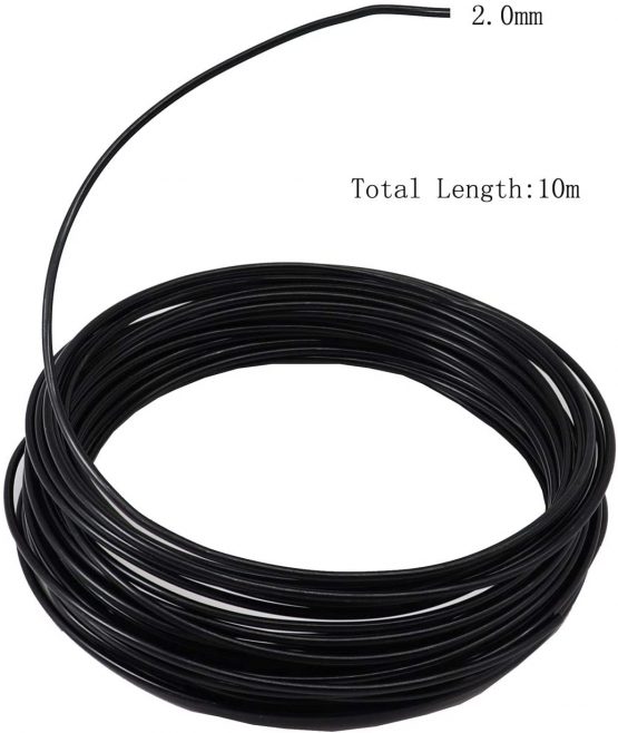 Aluminium Wire Rolls 10m Bendy Craft Silver Wire for Jewelry Making,DIY Sculpture,Modelling Making and Crafts(Black,Diameter-2.0mm) - Image 2