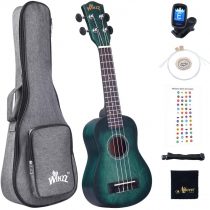 Winzz Kids Adults Ukulele Soprano Beginner Kit 21 Inches with 6 Accessories, Unique Color Design–Dark Cyan